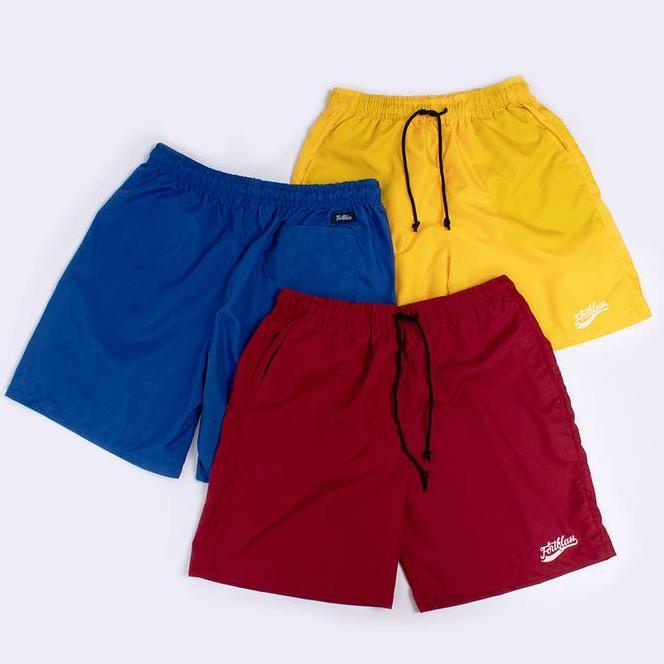 Celana Pendek Fortklass Parasut Olahraga Saku Resleting Pria Wanita Running Gym Sport Kolor Volly Fu