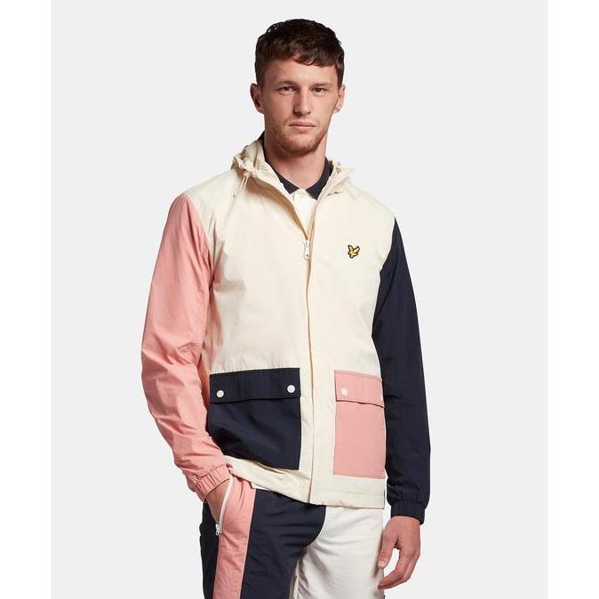 Lyle and Scott Colourblock Jacket Off White Original