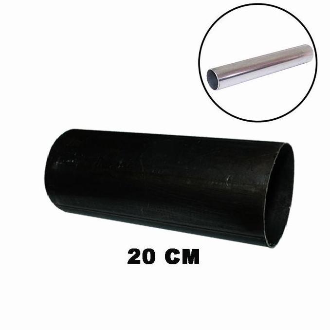 YOGSIXO EELIC PIB-LGH3IX3MM PIPA BESI HITAM BULAT POLOS 3" x 3mm PANJANG 20 CM COCOK UNTUK DIY MESIN