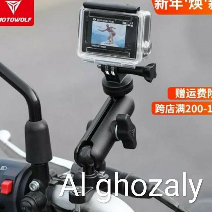 Breket Holder MOTOWOLF Kamera GoPro Motor Sepeda Helm