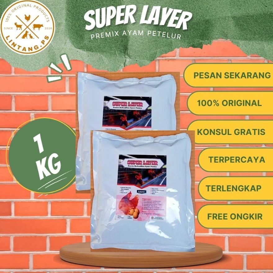 Super Layer 1 Kg - Premix Ayam Layer 1 kg - Suplemen Ayam Petelur - Premix Ayam Petelur