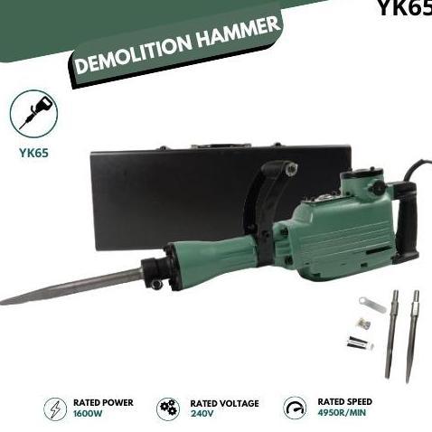ASTAROL PROMO Mesin Jack Hammer Bobok Beton 1600w Demolition Hammer 100% Baru Asli Gratis Pahat Paha
