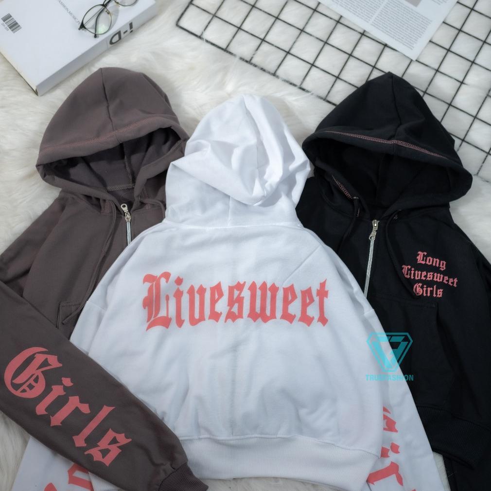 CUCI GUDANG Jacket Crop Hoodie | Long Girls Zipper Remaja Oversize Wanita Crop Top Cewe