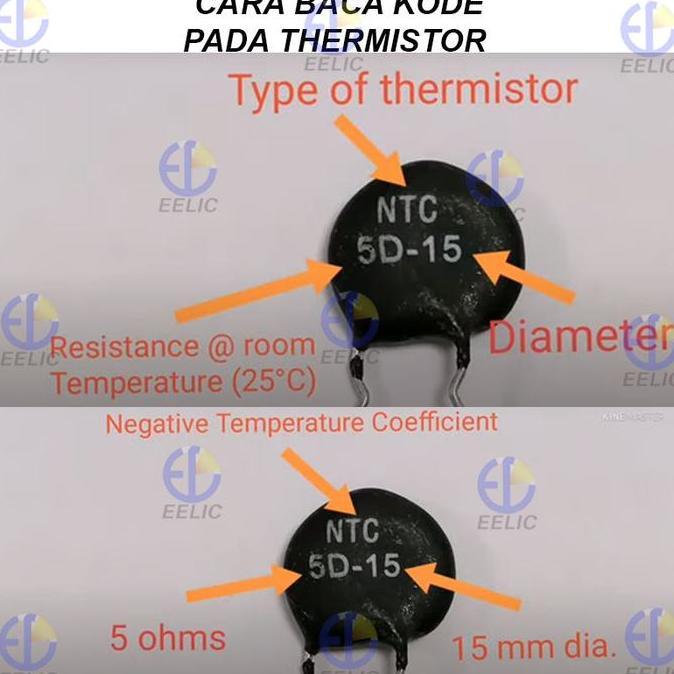 LOGPEF EELIC TMS-NTC ISI 2 Pcs Thermistor NTC Type 5D-5, 5D-7, 5D-9, 5D-11, 5D-13, 5D-15, 8D-11, 8D-