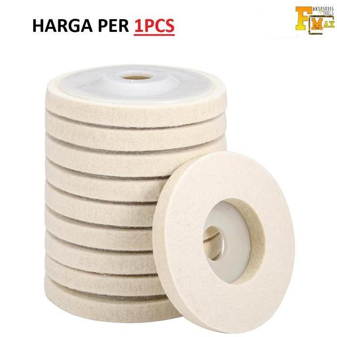 AHROKA KEENNESS Roda Poles Wool 4 Inch Mata Gerinda Poles Body Motor Mobil Dan Besi Stainless