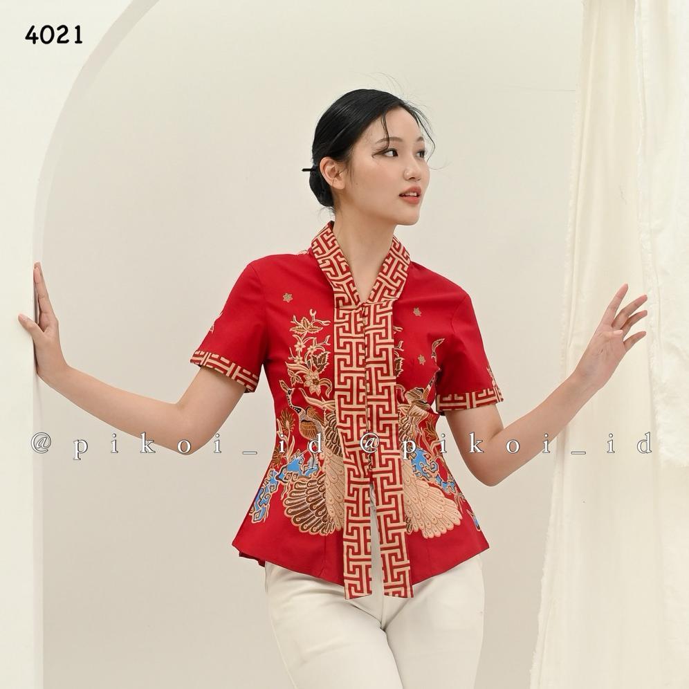 Original Baju Batik Wanita / Atasan Batik Cewek / Seragam Batik Kantor / Blouse Katun Batik Modern 2