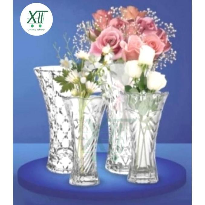 FORMIA SUNNY CRYSTAL VASE 25 Cm Vas Kristal Pot Bunga Transparant