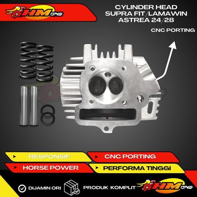 Cylinder Head Hmone Supra X Fit Win Astrea Grand Legenda Cnc Porting 24 28 23 27 Blok Head Original
