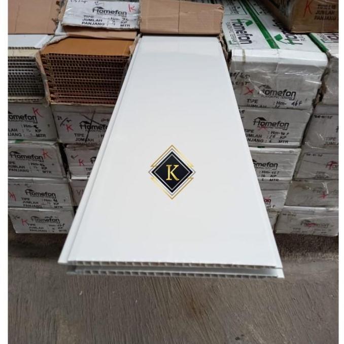 PLAFON PVC PREMIUM PUTIH POLOS GLOSY PANJANG 6 METER 8MM GYPSUM APLUS A PLUS JAYABOARD YOSHINO ELEPH