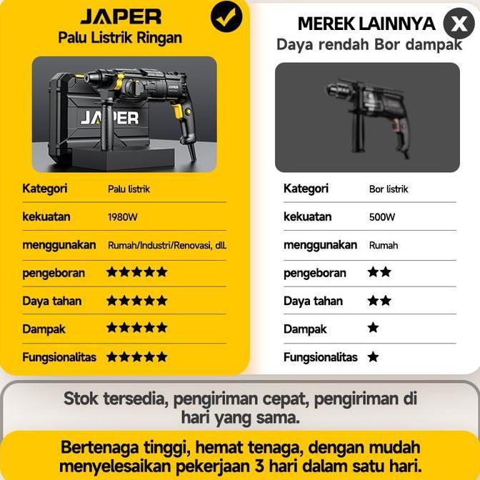 COD JAPER Bor Listrik Mesin Bor Palu Listrik Rotary Hammer Untuk Bobok Beton Tembok