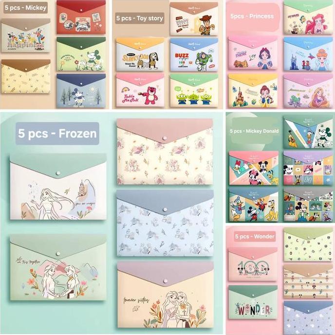 5pcs Map file Kartun folio Map dokumen Tempat penyimpanan file dokumen organizer Map file murah