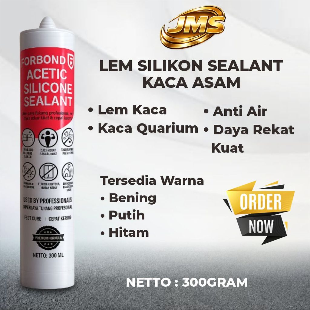 Lem Sealant Kaca Asam 300 Gram /Lem Sealant Kaca Bening Putih Hitam / Lem Aquarium Sealant / Lem Bot