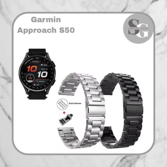 STRAP GARMIN APPROACH S50 SMART WATCH STAINLESS 3 BEADS TALI JAM 20MM
