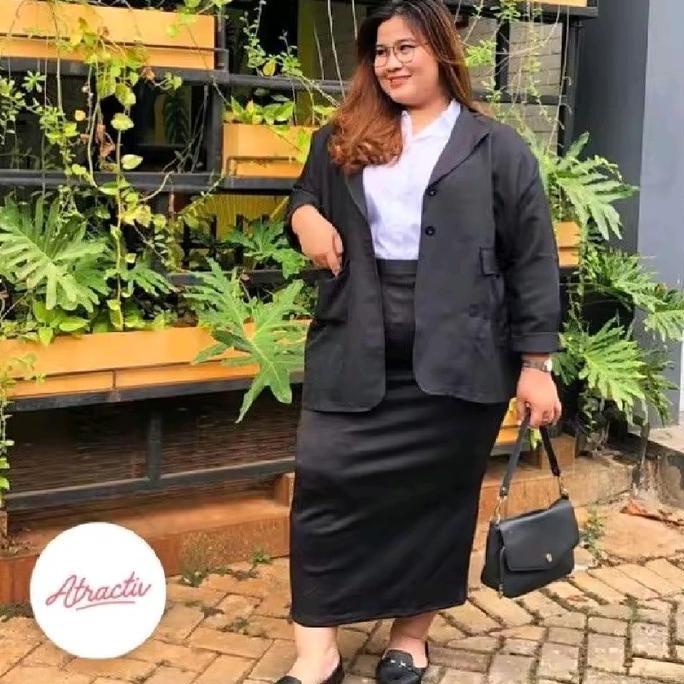 PALING LARIS GROSIR ROK SPAN SCUBA LATEX PREMIUM TEBAL L/XXL BELAHAN BELAKANG Panjang Nyaman Formal 