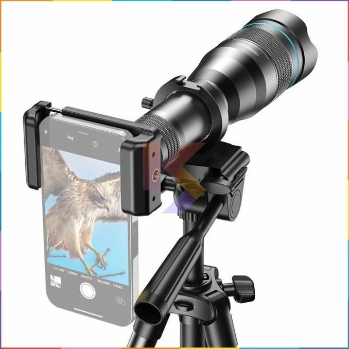 KOLANAME APEXEL Lensa Smartphone Telephoto Lens 60x with Tripod
