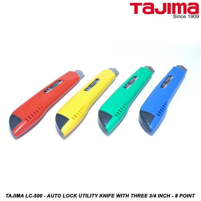 Ready Tajima LC-500 - Auto Lock Utility Knife with Three 3/4 Inch - 8 Point