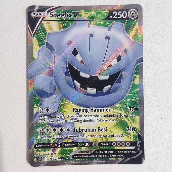 New Steelix V SR 169/158 SC3b - Kartu Pokemon Indonesia