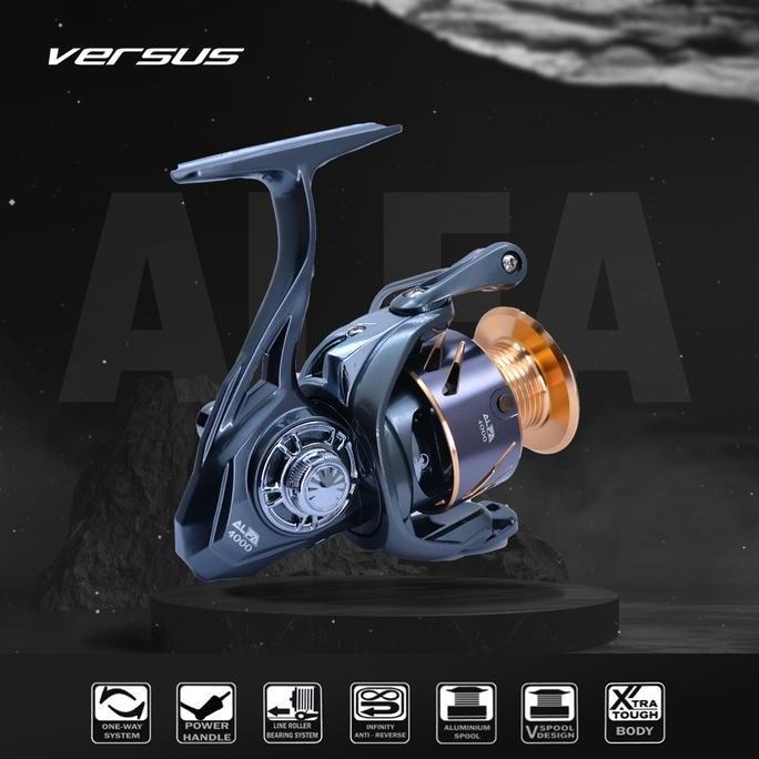 Reel Pancing VERSUS ALFA 8+1 Bearing, Power Handle, Drag Kuat 18Kg, New Clicker System, CNC Aluminiu