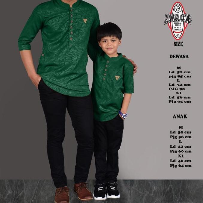 Baju Koko kurta kapelan ayah dan anak ,koko Kapelan bahan motif