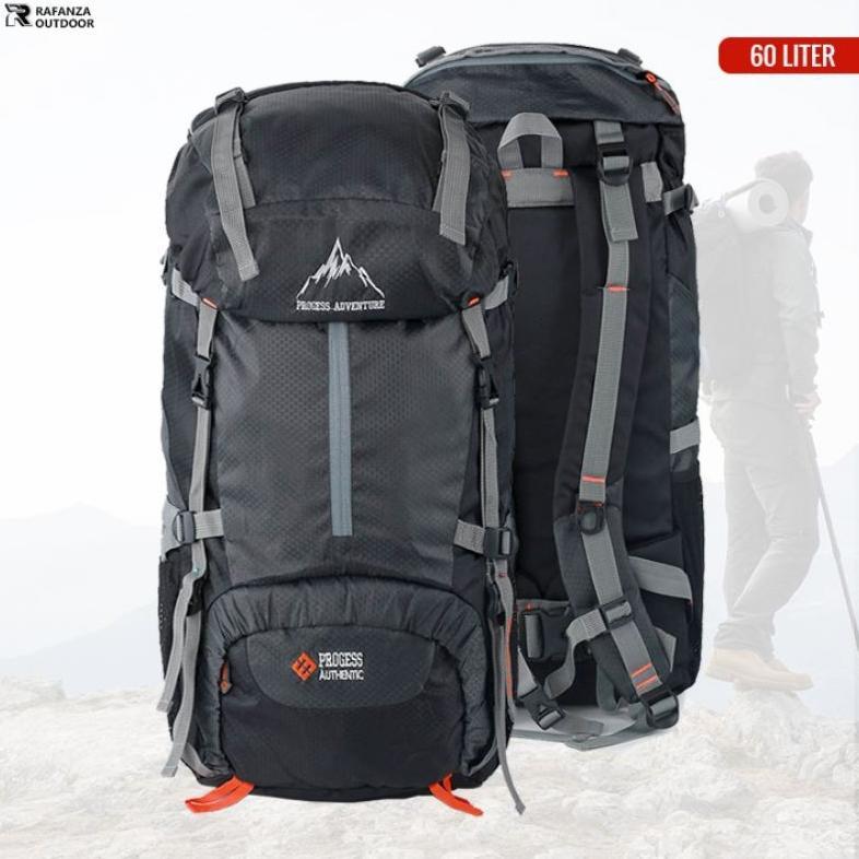 Promo  Tas Gunung 60L + Raincoper // Carieer Bag Outdor 60L // Tas Ransel Gunung Outdor