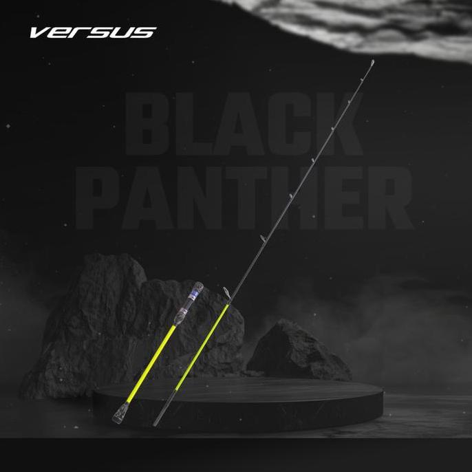 Joran Slow Jigging VERSUS Black Panther Carbon Hollow, Fuji Guide, Jigging Rod 2 Section + FREE KONE