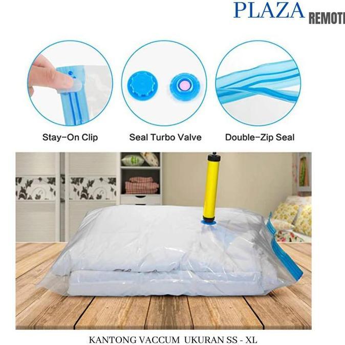 FEWRITZ PLASTIK VACUM KOMPRESI TAS BAJU BANTAL BEDCOVER DLL PROTOK