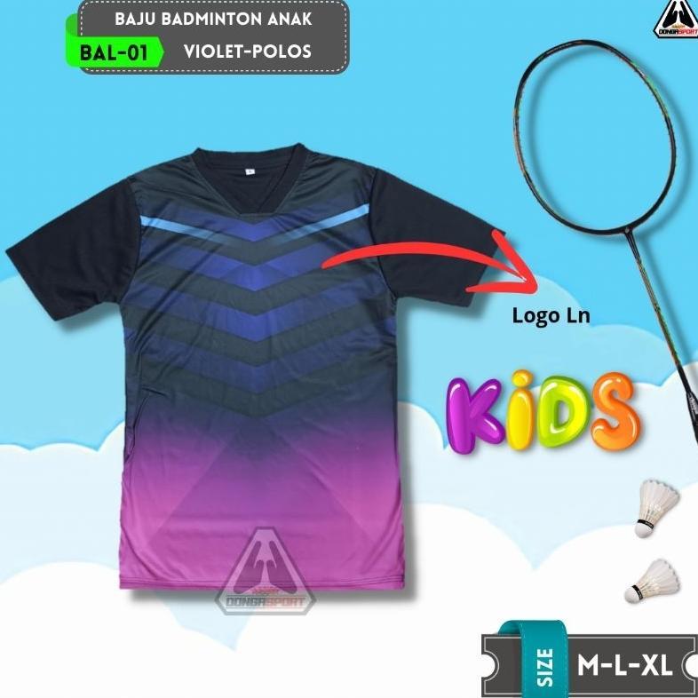 DORRLASTORE BAL-01 KIDS BAJU BADMINTON ANAK-ANAK JERSEY BADMINTON ANAK KAOS BULUTANGKIS PRINT BERKUA