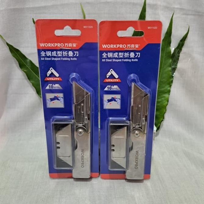 Ready WORKPRO W011020 Pisau Mini Cutter Lipat Folding Knife Stainless Steel