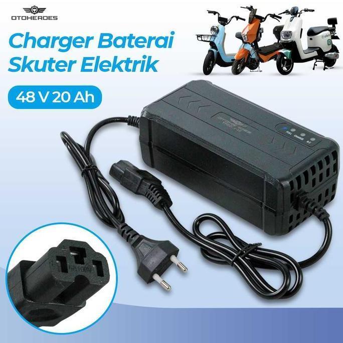 CHARGER AKI SEPEDA LISTRIK CAS BATERAI AKI SKUTER LISTRIK TERBARU