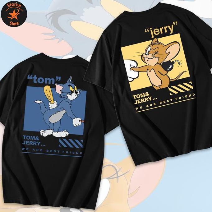 BARRIZALSHOP57 - KAOS TOM JERRY COUPLE KAOS COUPLE TOM AND JERRY KAOS PRIA WANITA DEWASA BAJU COUPLE