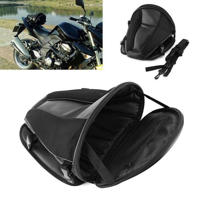 NEW TAS MOTOR TOURING BACK SEAT TAIL TRAVEL STORAGE BAG - 666789 - BLACK ORI