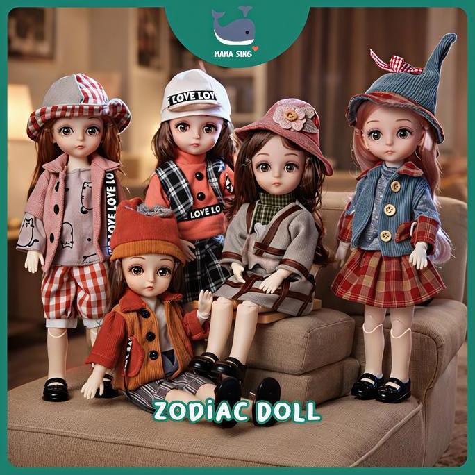 MAMA SING Mainan Boneka Anak Perempuan Barbie Doll Spesial Horoscope Cantik Ukuran 30CM dengan 13 Se