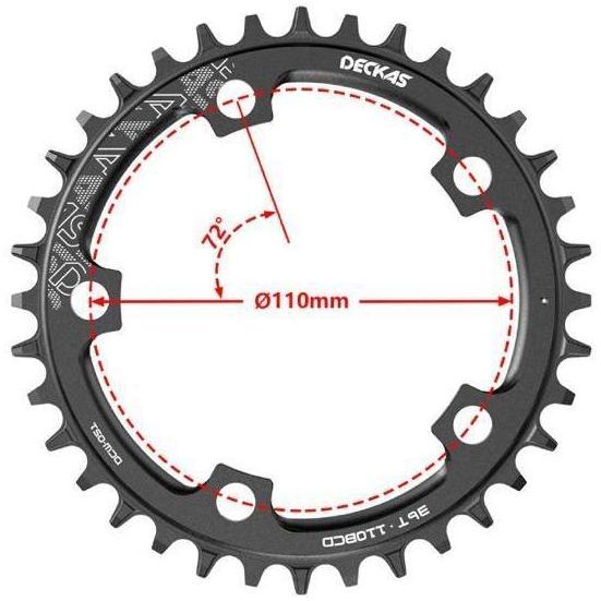 Chainring 36T 38T 40T 42T Deckas 110 Bcd Narrow Wide