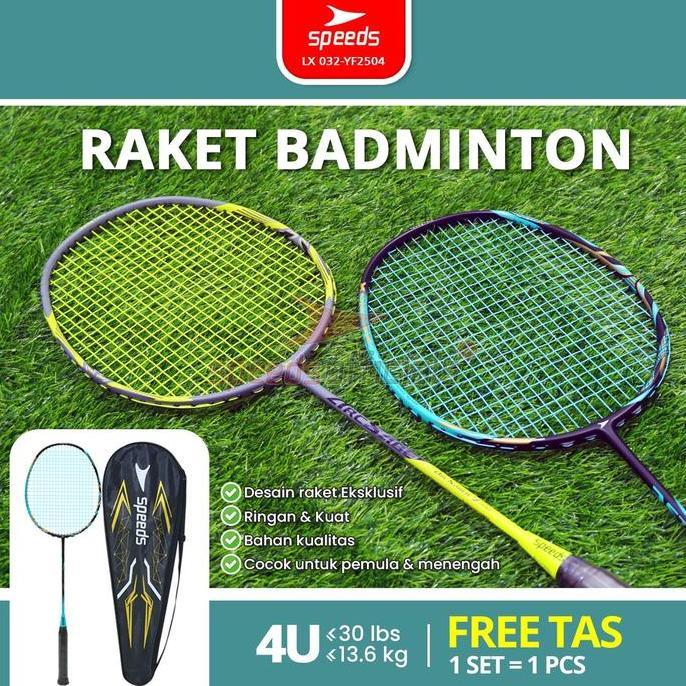 SPEEDS Raket Badminton Bulu Tangkis Olahraga Badminton Racket Badminton Berkualitas Free Tas 032-YF2