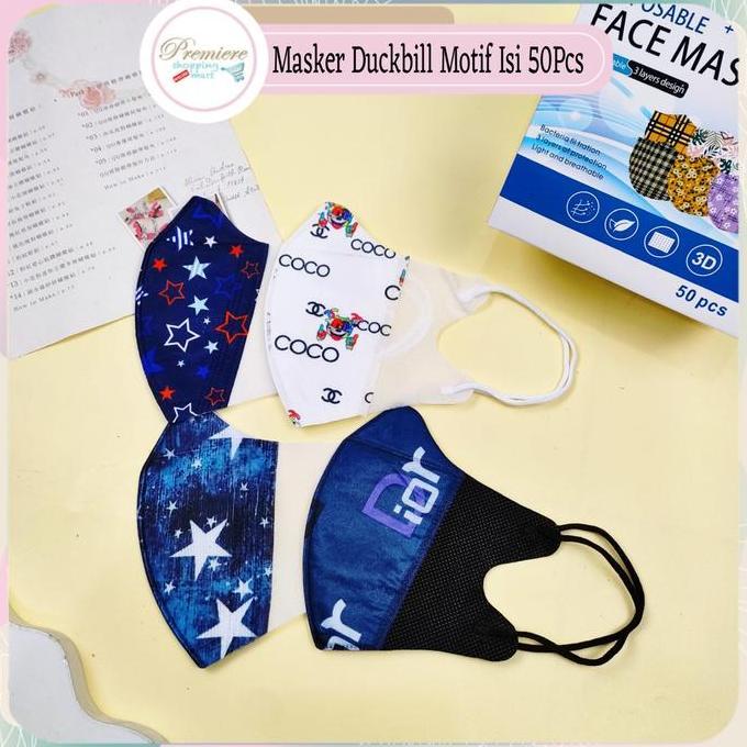 Masker Duckbill 3 Ply Oname Face Mask Motif