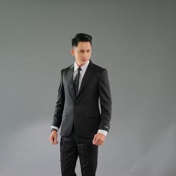 Best Seller Dearga Daza Black Setelan Jas Celana Pria Formal Slimfit Hitam Anak Muda Wisuda