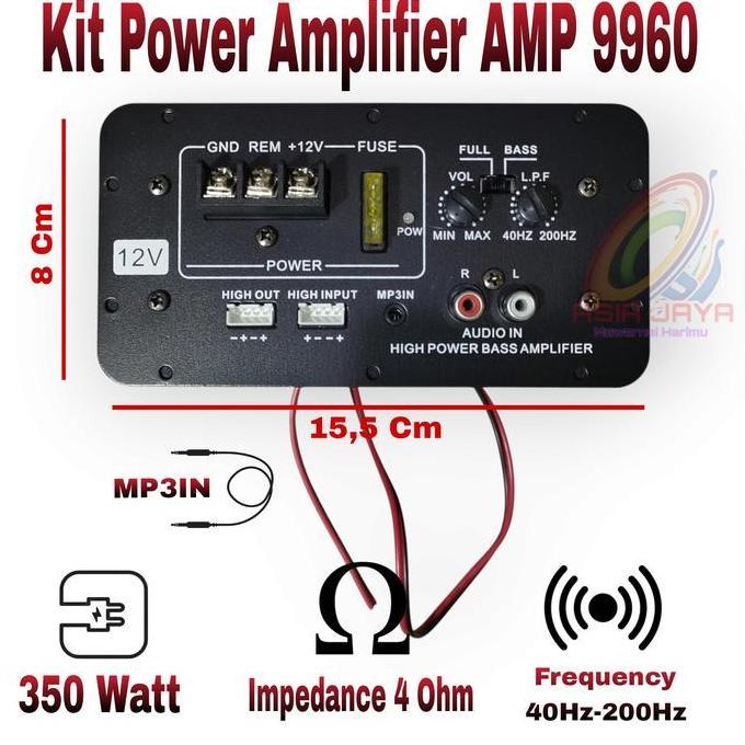 Kit Amplifier Subwoofer Mobil 12V AMP 9960
