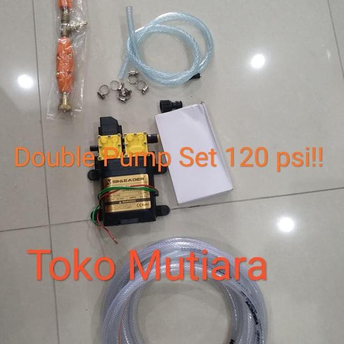 Paket Pompa DC double pump 120 psi Cuci Mobil AC Jet cleaner Komplit
