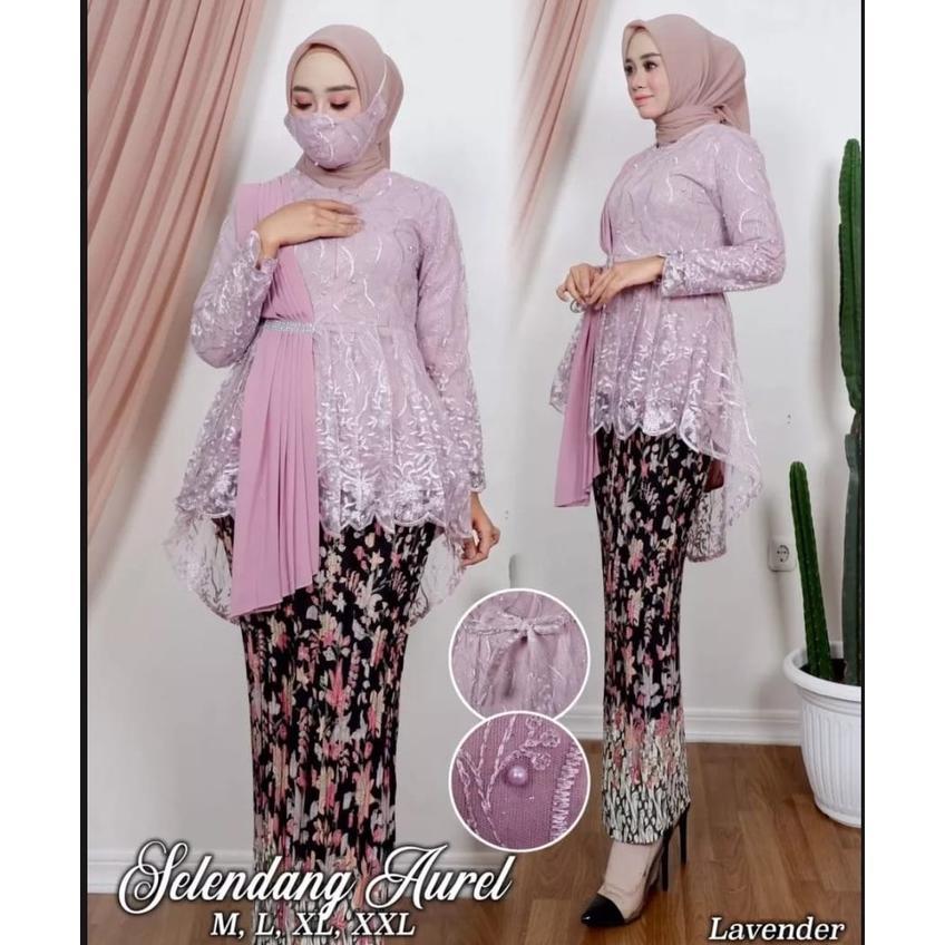 Best Seller Setelan Kebaya Aurora Selendang Aurel//Kebaya Blouse Selendang Aurel//Model Kebaya Terla