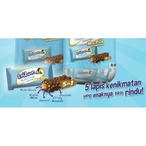 DILAN CRUNCHY MINI WAFER PACK TOPLES COKLAT 9.5 GRAM SNACK CARAMEL