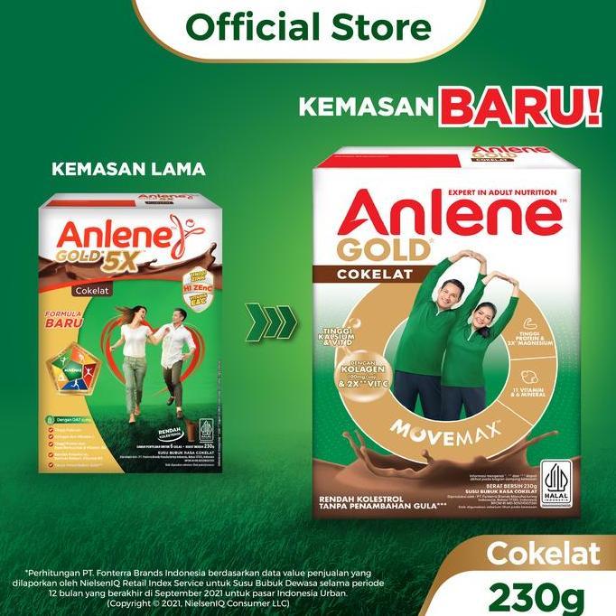 Anlene Gold 5X Susu Dewasa Coklat 230g - Tulang & Sendi