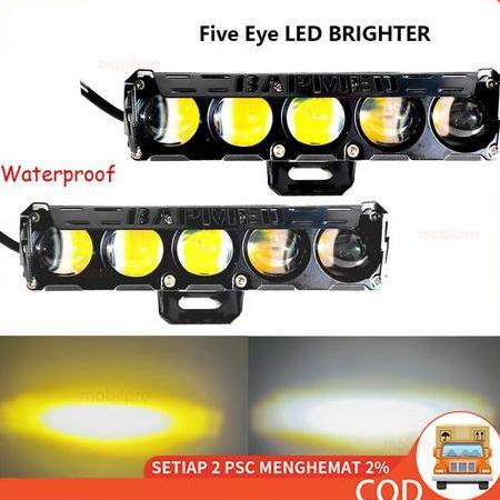 BAYASON Lampu Sorot Led SQL 5 /6 Mata Premium Super Terang 75 Watt 12-24 Volt Arus DC / Lampu Sorot 