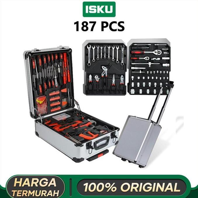 Erikasyafa - ISKUTool Kit 187 PCS Perkakas Bengkel Tool set/Koper Set Perkakas Bengkel/Alat Bengkel 