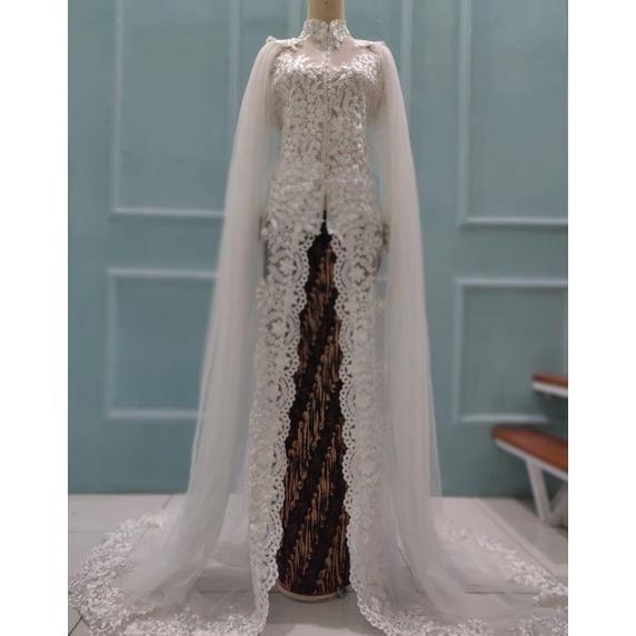Diskon Gaun Pengantin Ekor Panjang/Gaun Pengantin Kancing Depan/Gaun Busui/Gaun Pengantin Wanita/Keb