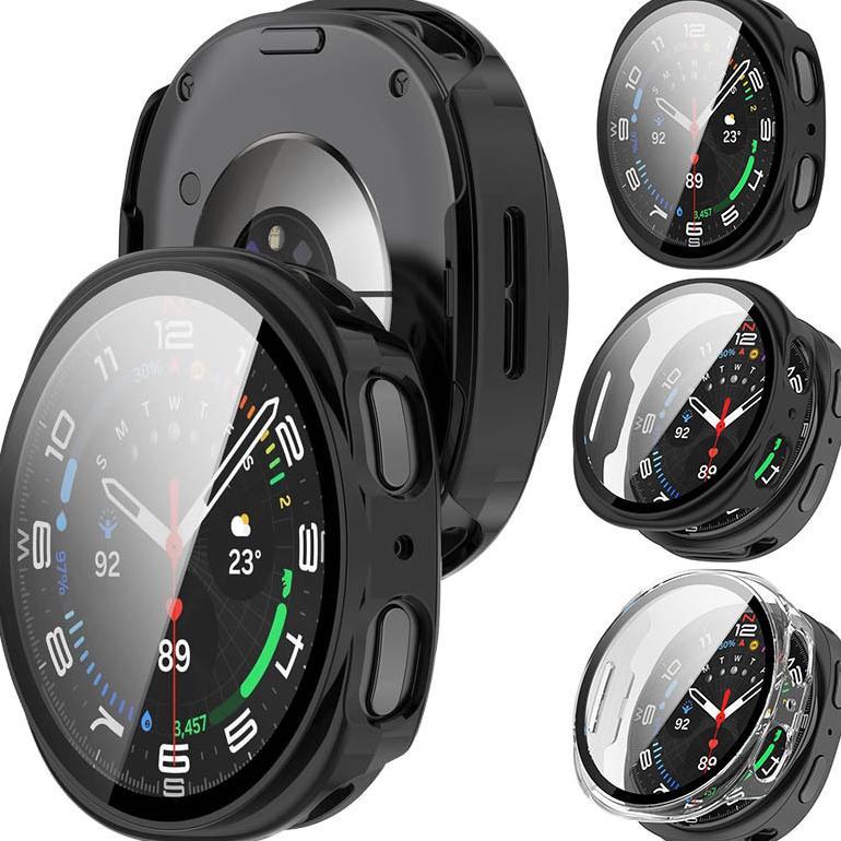 Hard 2 in 1 Case n Tempered Glass Samsung Galaxy Watch 8 40mm 44mm - Full Coverage Sensitive Casing 