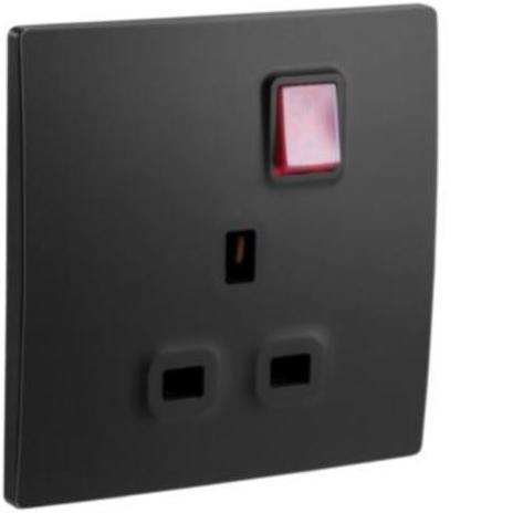 Promo Legrand Stop Kontak Ac Malia Senses 13A-250V  - With Led 281114 Mb (Matt Black)