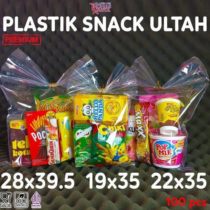 Plastik OPP Ultah Polos isi 100 Kantong OPP Bingkisan Snack UlangTahun