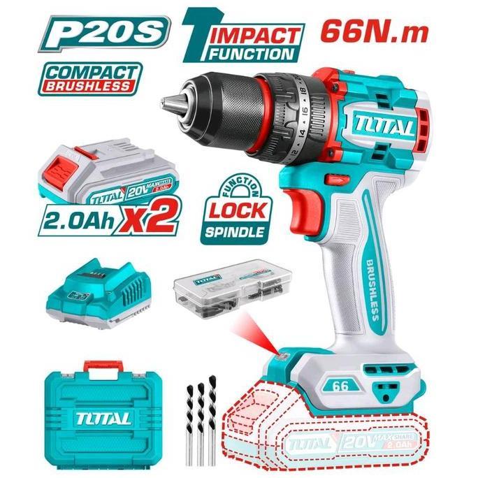 Murah Total Bor Beton Baterai Brushless 66Nm/Compact Brushless Cordless Impact Drill Tidli20668