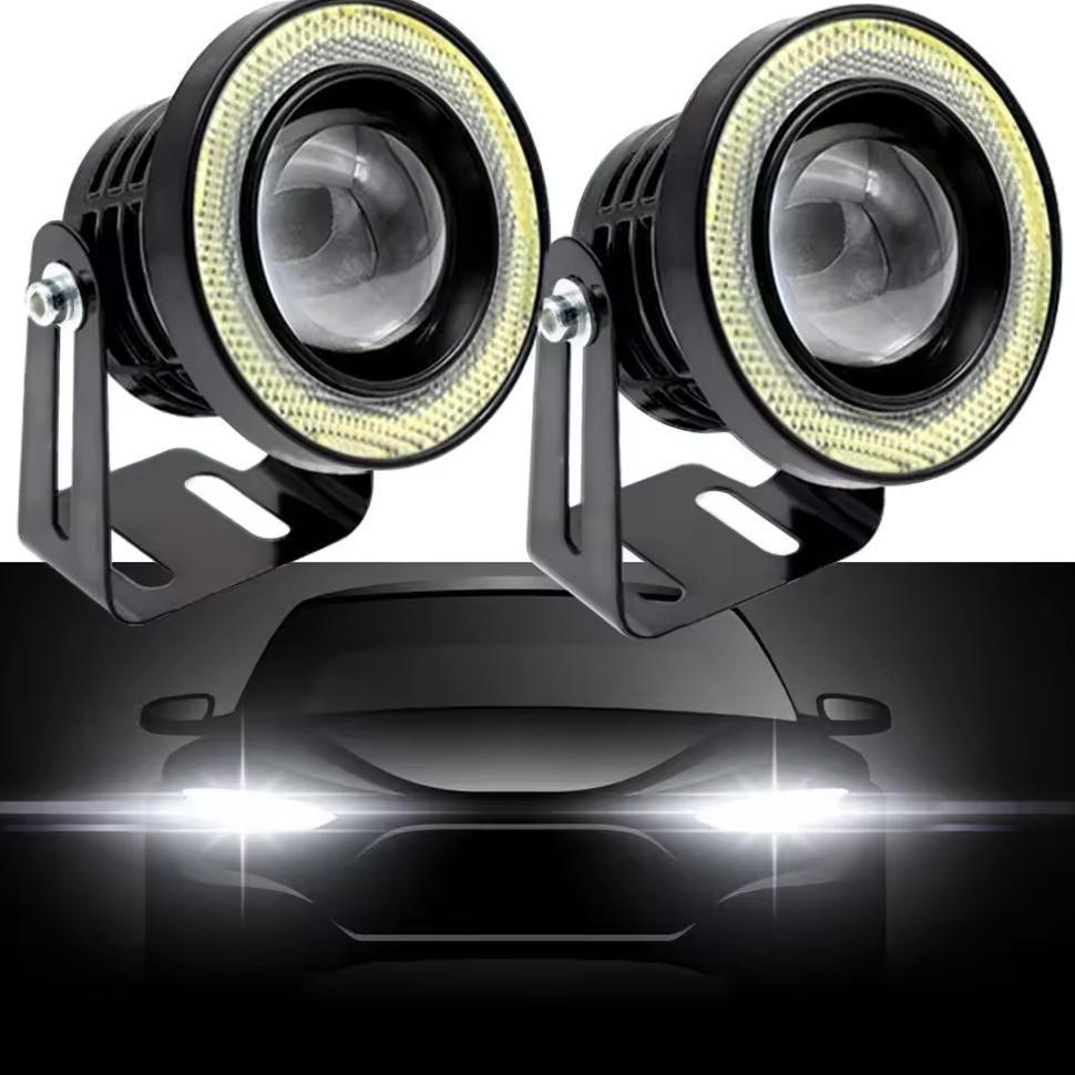 Murah  Fog Lamp Lampu Kabut Sorot Angel Eye Mobil Motor 12Volt Innova Avanza Xenia Bulat Terang 3.5I