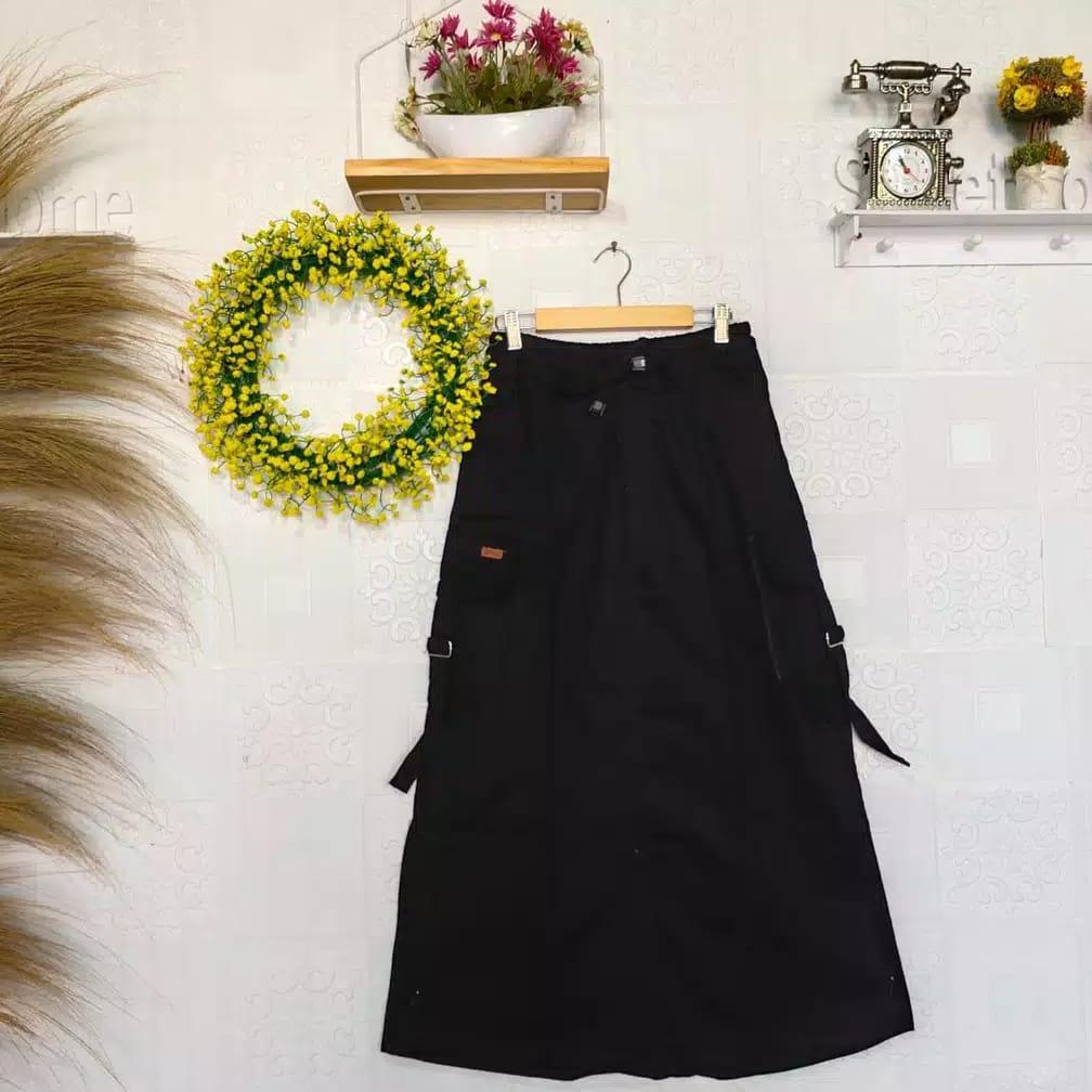 RECOMMENDED ROK CARGO PANJANG - ROK PANJANG REMAJA PEREMPUAN,  ROK CARGO SAKU SAMPING